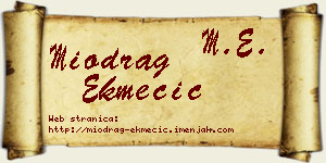 Miodrag Ekmečić vizit kartica
